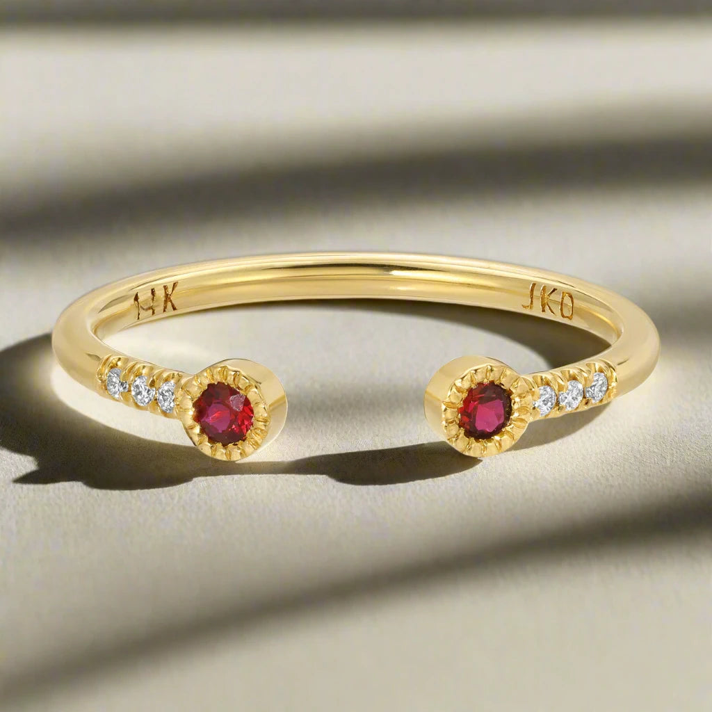 Ruby Bezel Equilibrium Cuff Ring