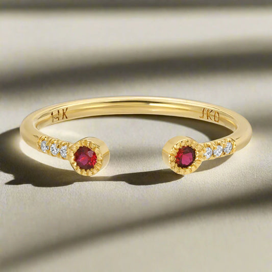 Ruby Bezel Equilibrium Cuff Ring