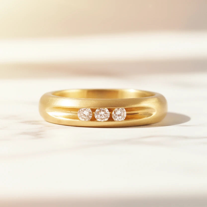 White Diamond Channel Set Band