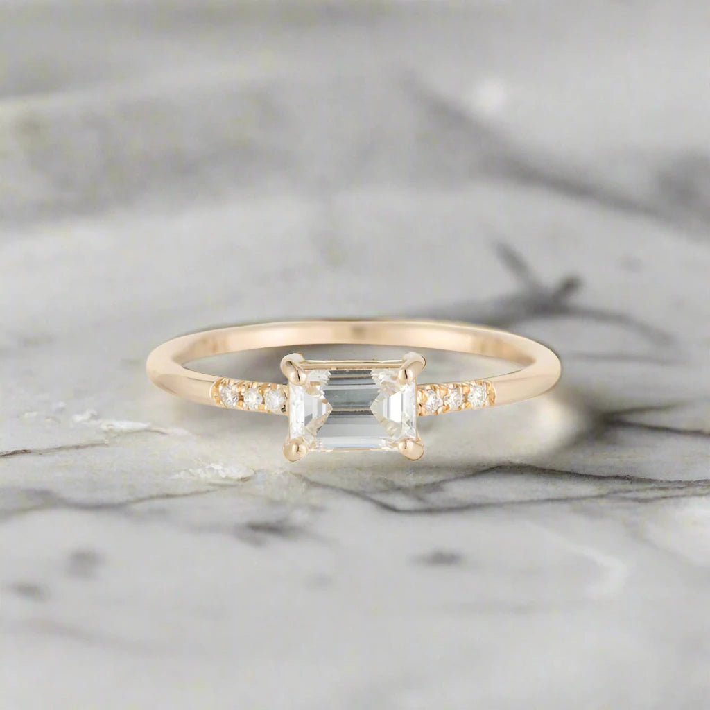 East West Equilibrium Diamond Ring