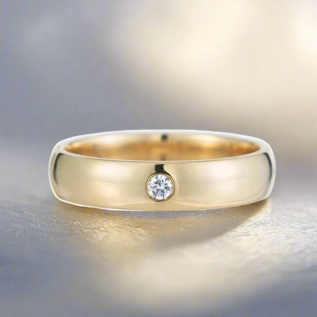 Diamond Accent Half Round Band