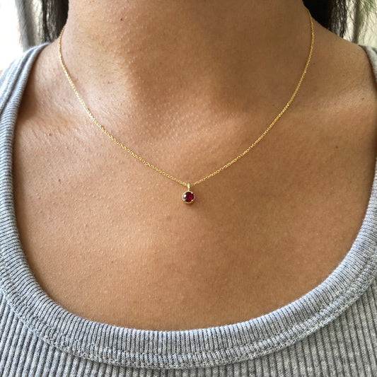 Jennie Kwon Ruby Milgrain Necklace