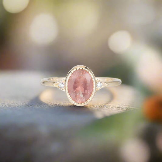 Oval Large Sunstone Deco Ring