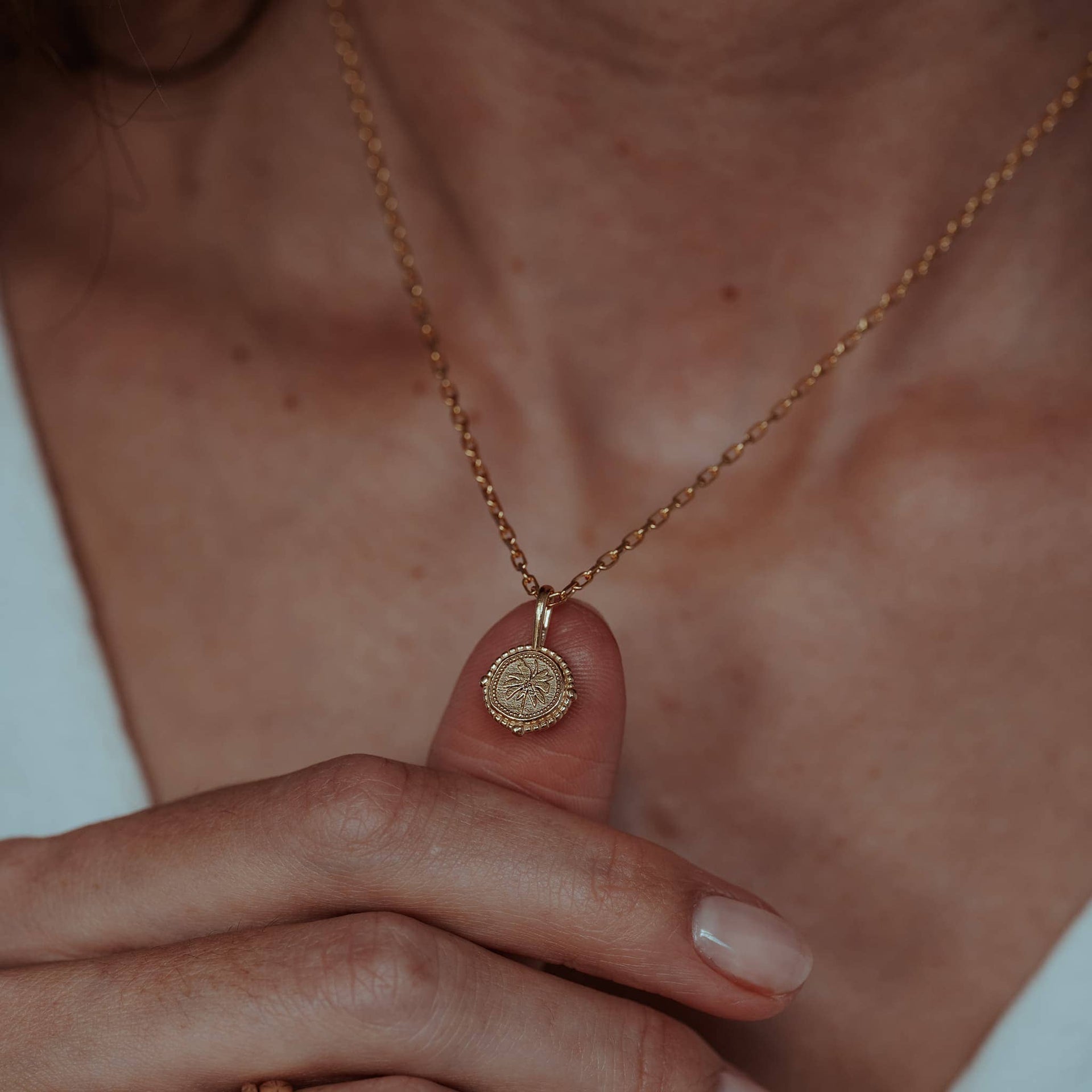 Coco Palm Tree Mini Talisman Necklace