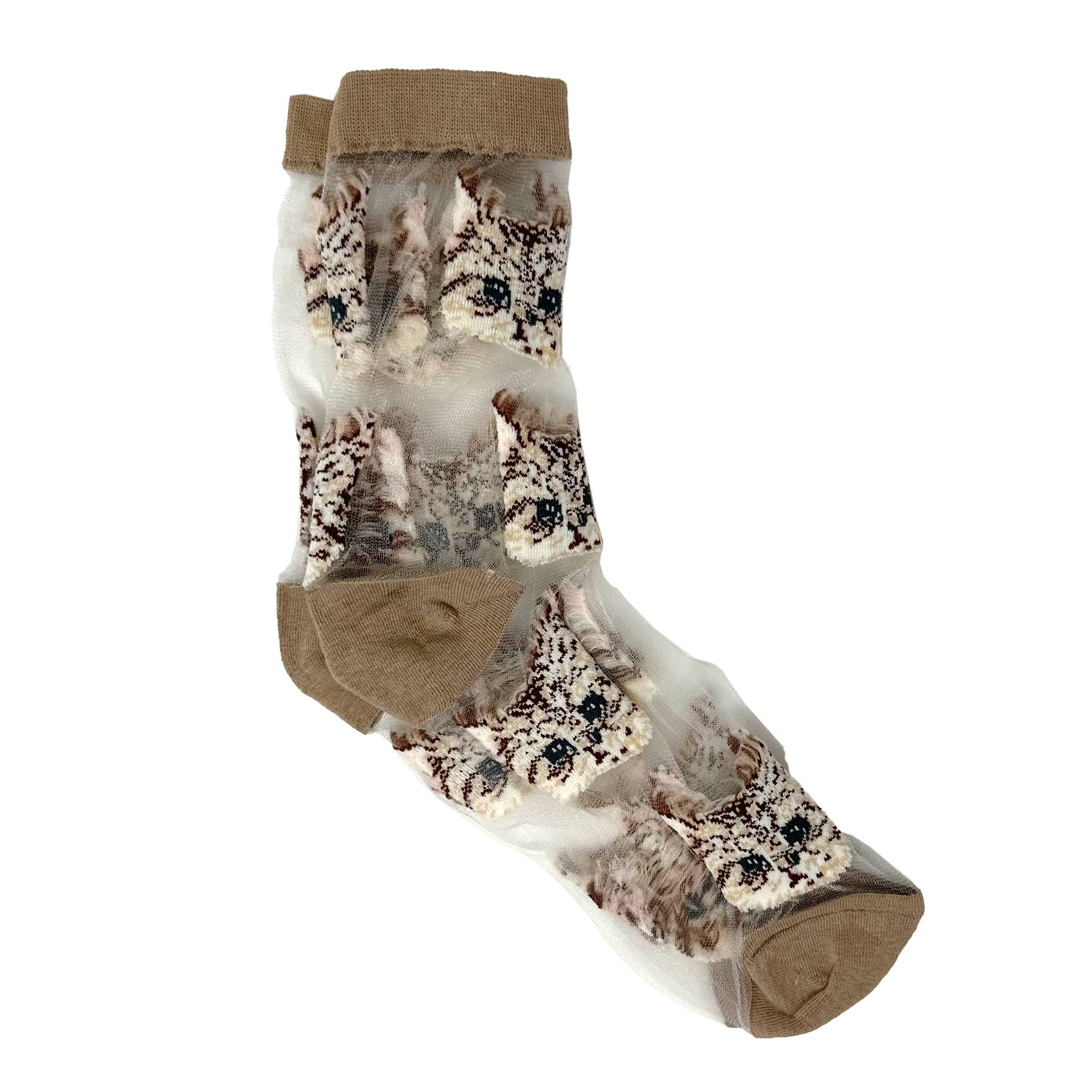 Gold Cat Mesh Socks