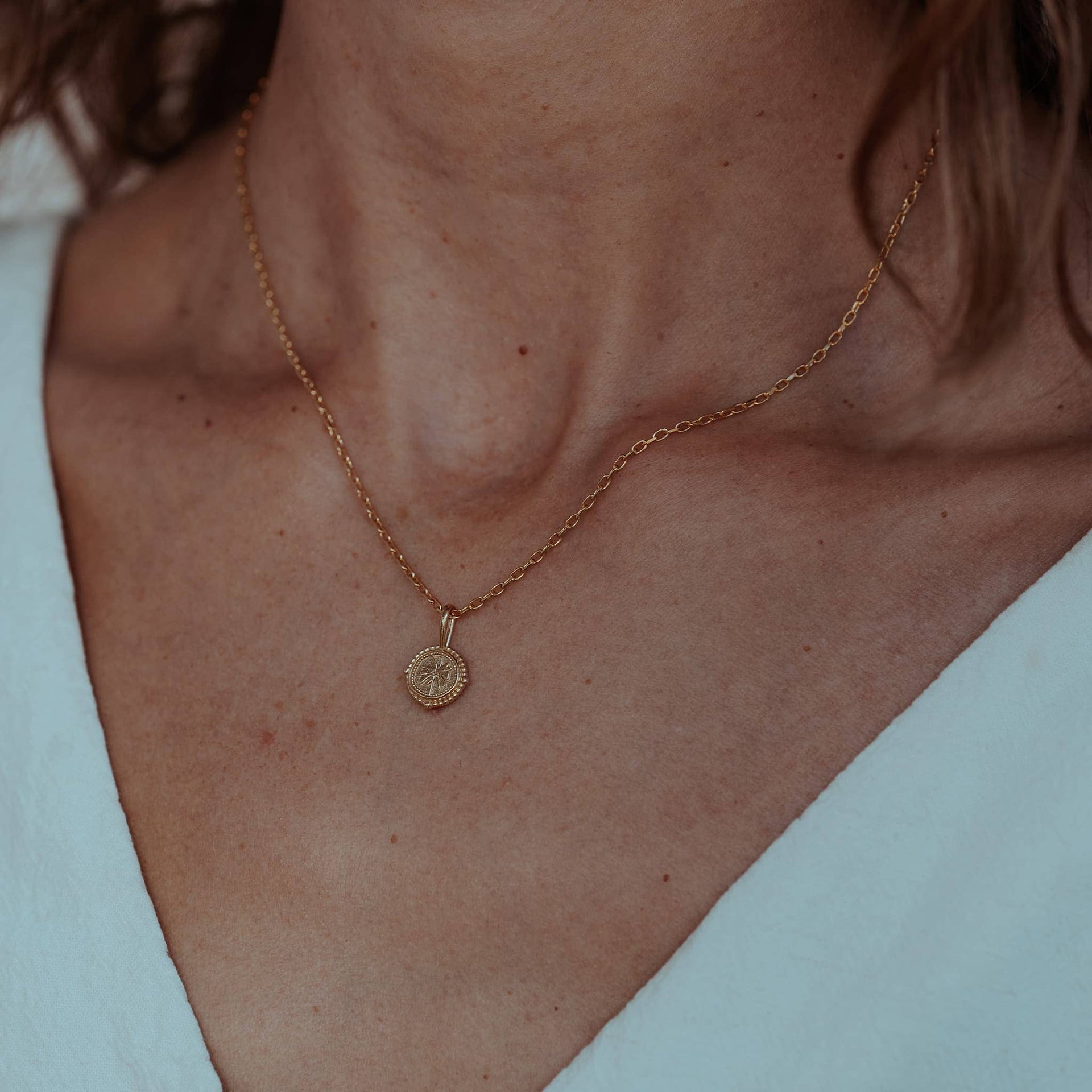 Coco Palm Tree Mini Talisman Necklace