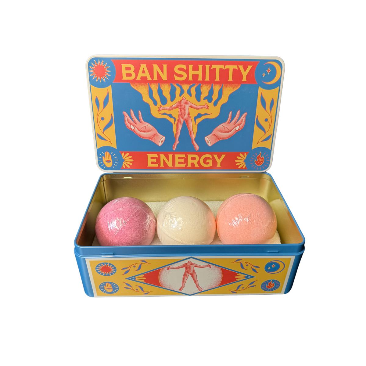 Ban Shitty Energy Bath Bomb in Tin Box (stash box, gifts)