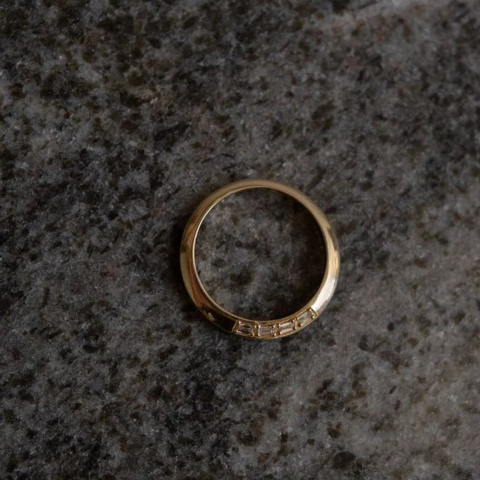Knife Edge Baguette Diamond Ring