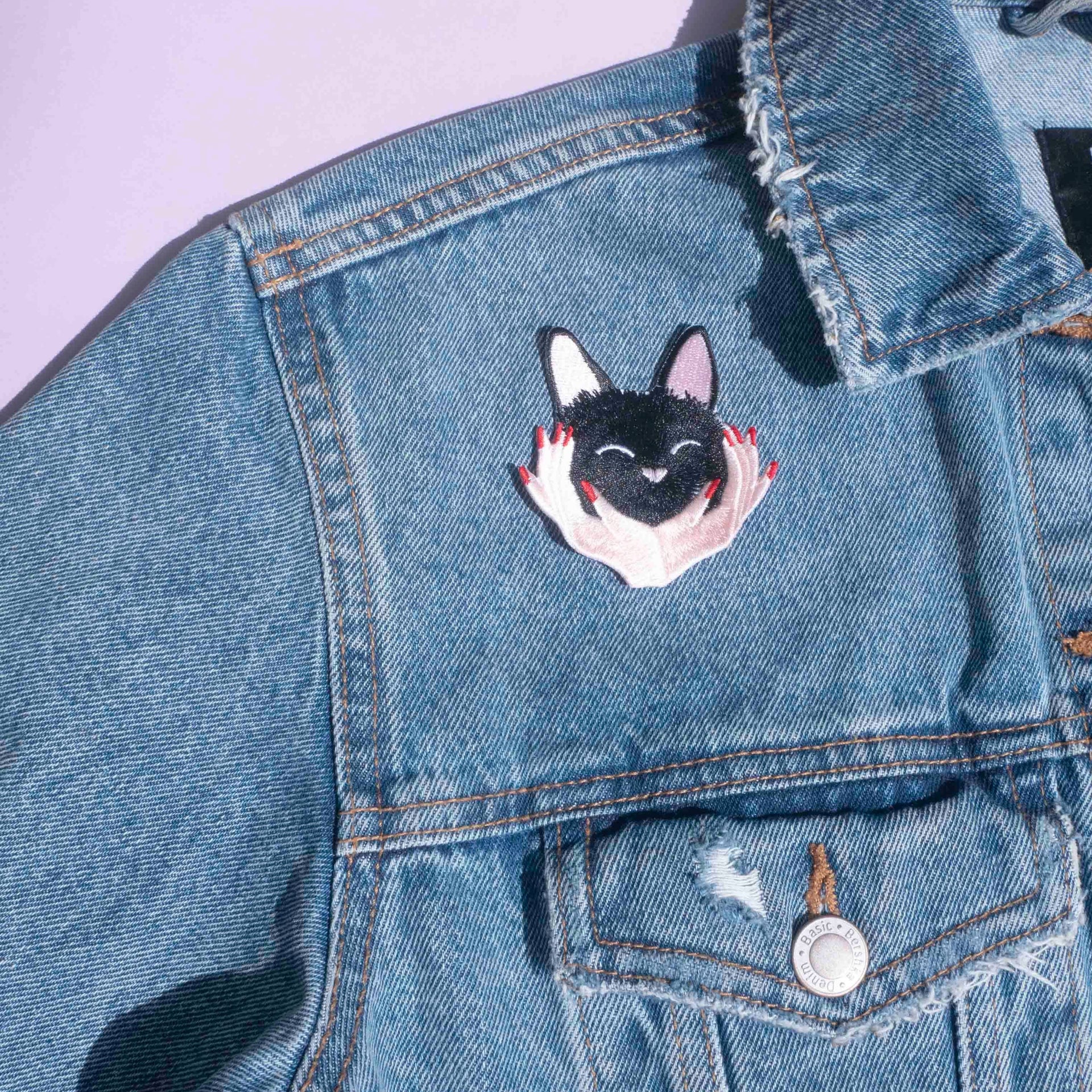 Cat Hug Iron-on Patch