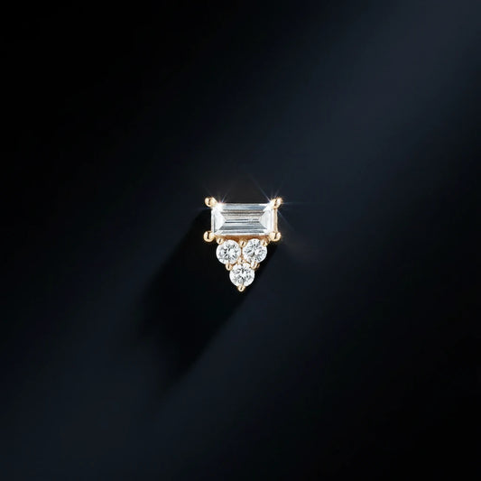 Diamond Baguette Cluster Stud
