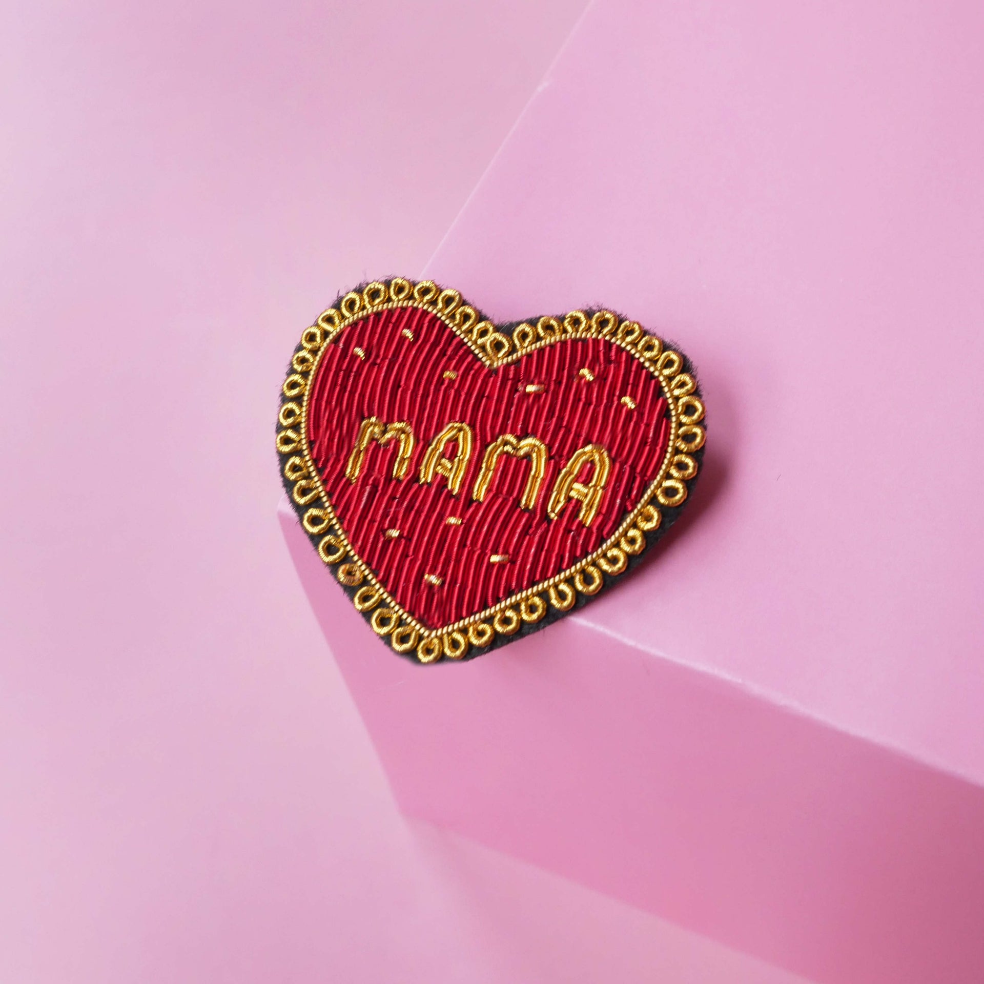 Mama Embroidered Brooch