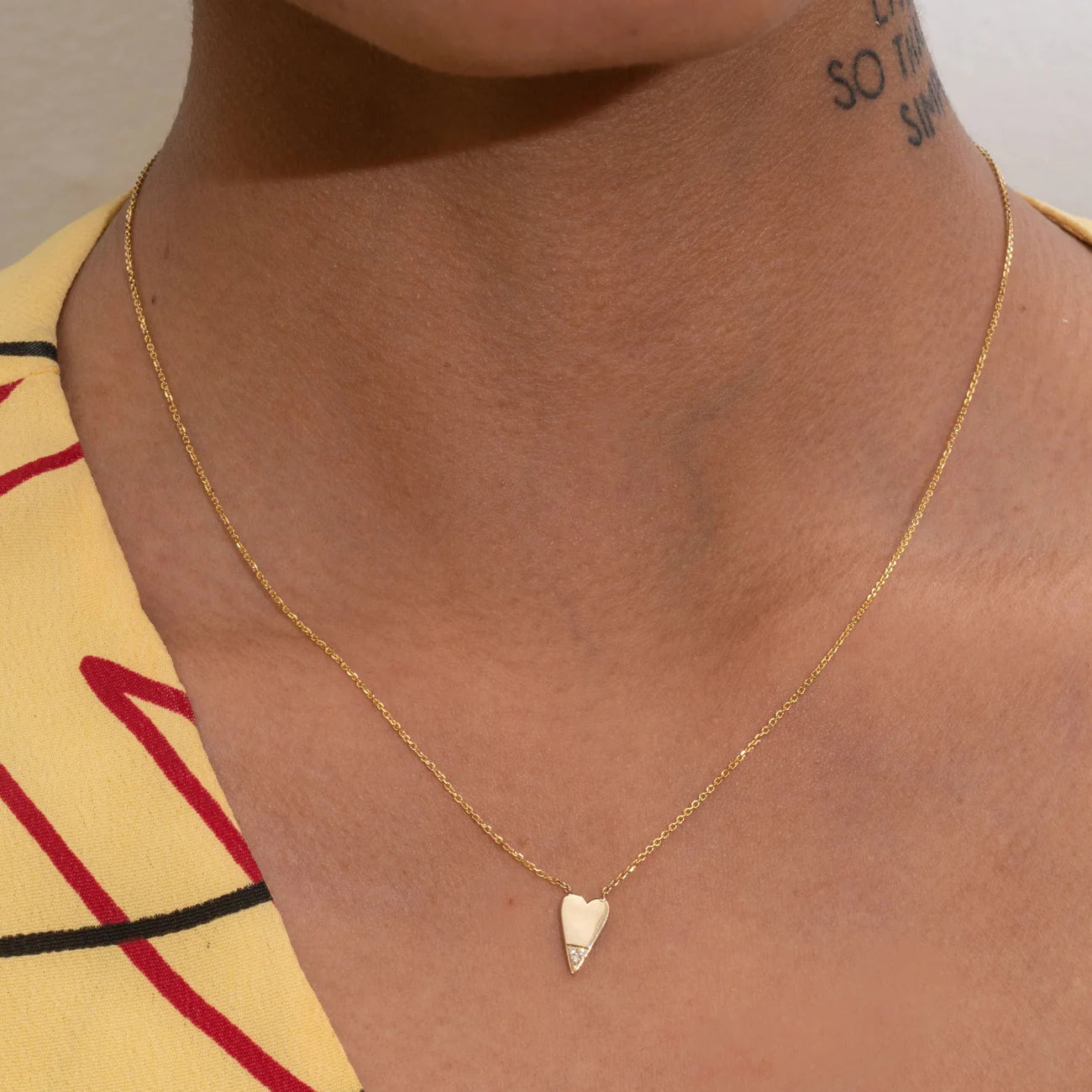 Jennie Kwon Diamond Dipped Heart Necklace