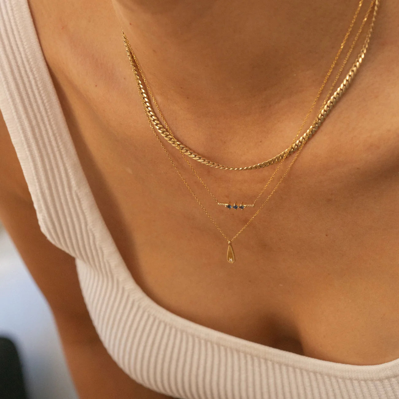 Jennie Kwon Long Teardrop Necklace