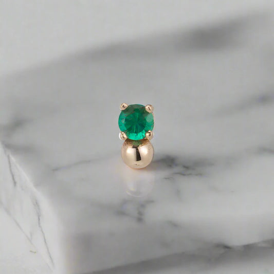 Emerald Ball Stud