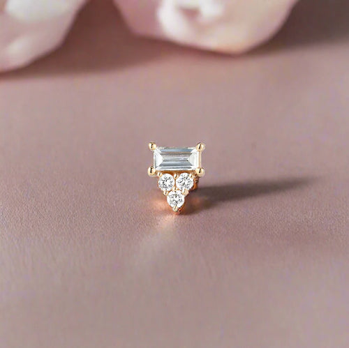 Diamond Baguette Cluster Stud
