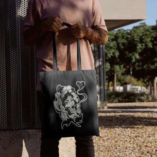 Smoking Lady Head Tattoo Bag