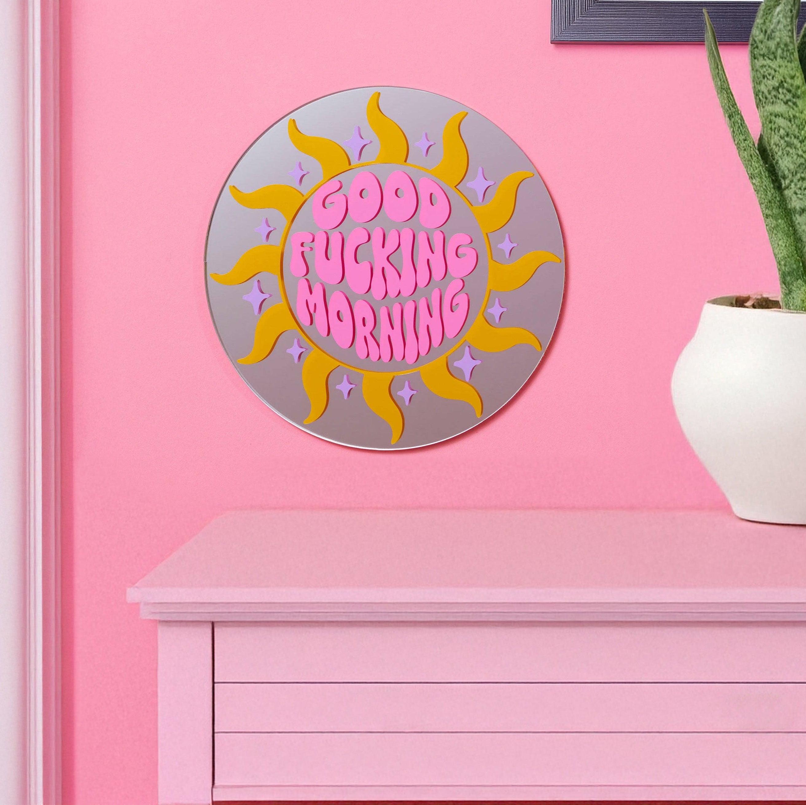 Good Fucking Morning Disc Mirror