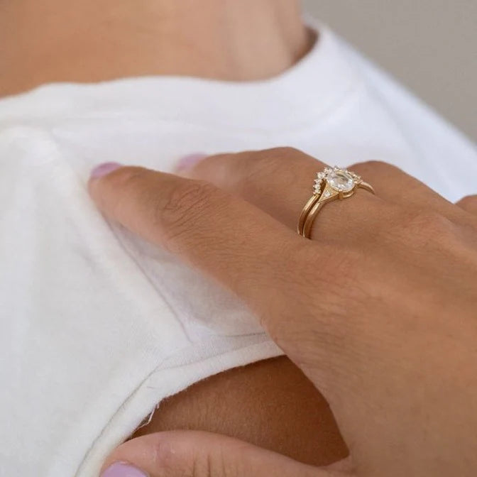 Rose Cut Diamond Oval Deco Ring