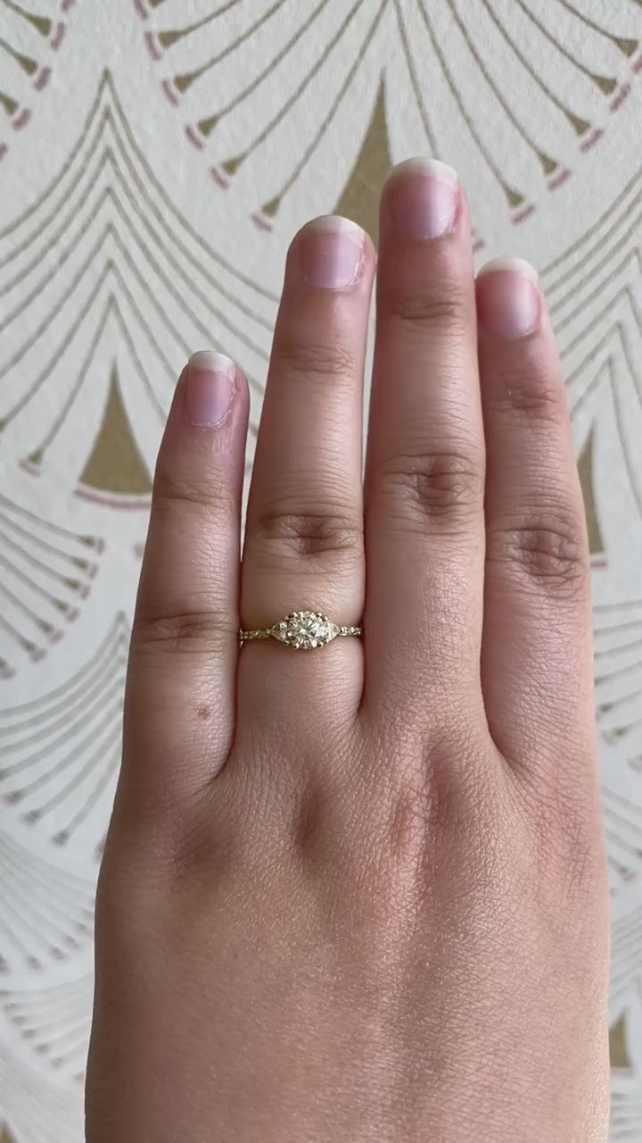 Round Diamond Trillion Baguette Equilibrium Ring