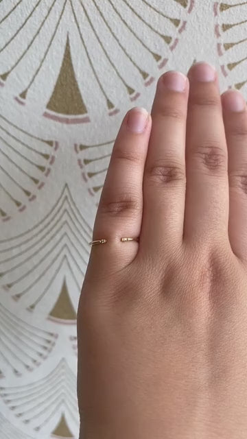 White 2 Diamond Cuff Ring