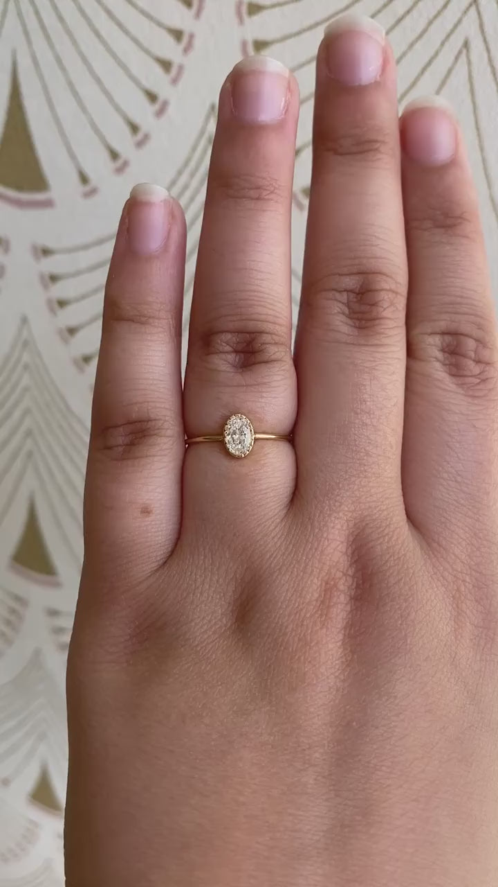 Oval Diamond Wisp Ring