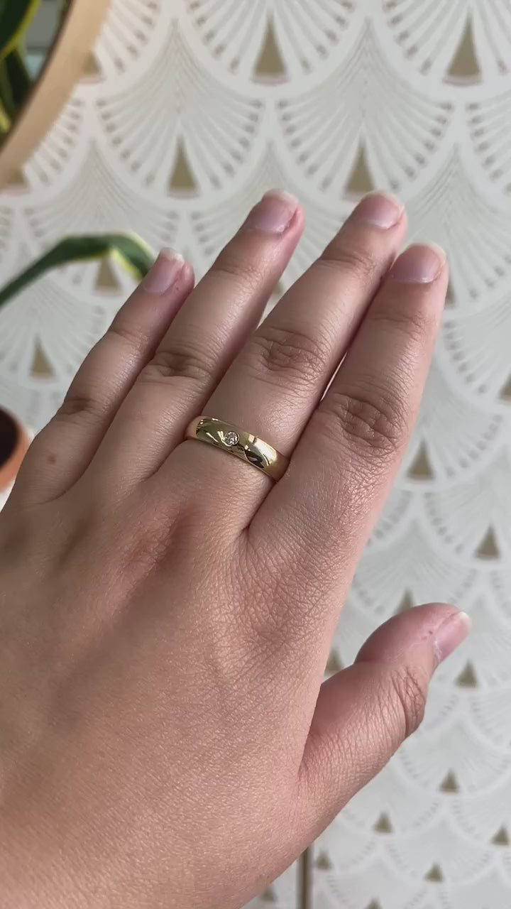 Diamond Accent Half Round Band