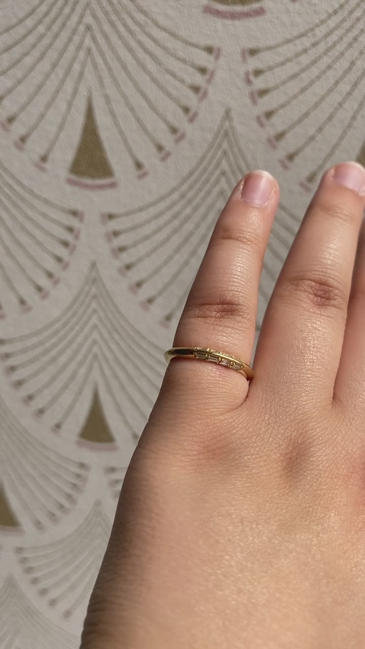 Knife Edge Baguette Diamond Ring