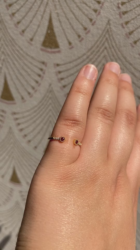 Ruby Bezel Equilibrium Cuff Ring