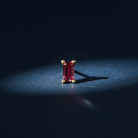 Jennie Kwon Baguette Ruby Stud