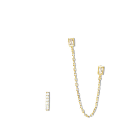Pearl & Gold Mini Hoop Earrings