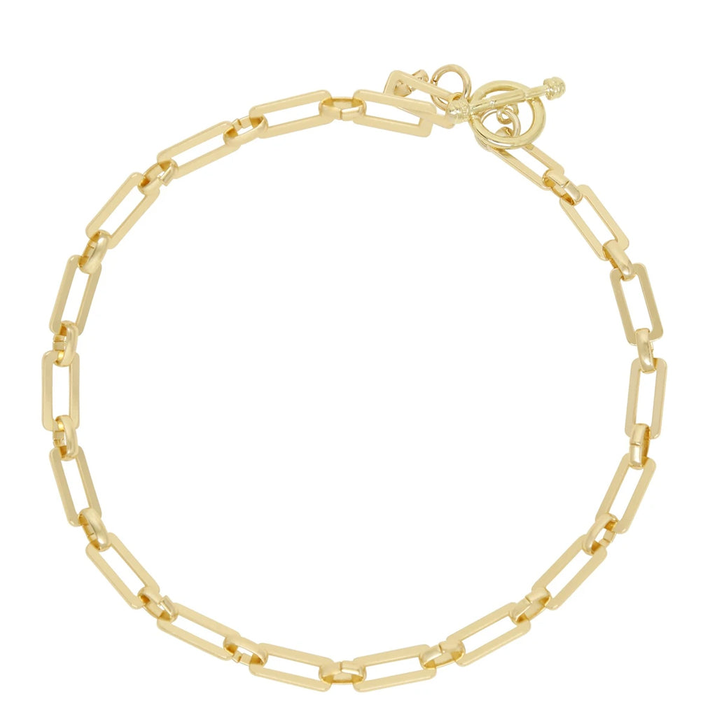 Golden Flat Rectangle Chain Necklace