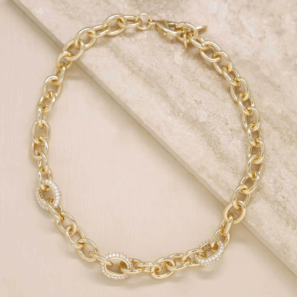 Sparkle and Show Off Gold Chain Link Necklace