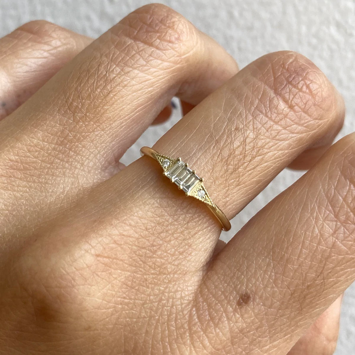 Jennie Kwon 3 Baguette Mini Deco Point Ring