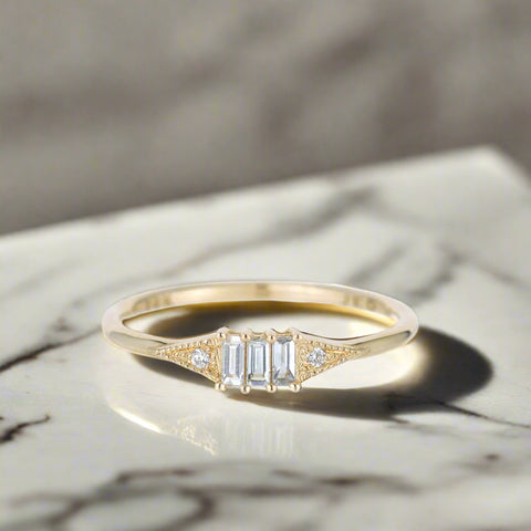 Diamond Wave Band Ring