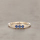 3 Blue Sapphire Deco Ring