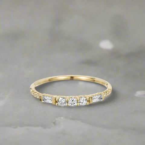 Diamond Wave Band Ring