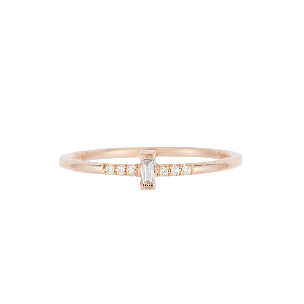 Bar Prong Baguette Equilibrium Ring