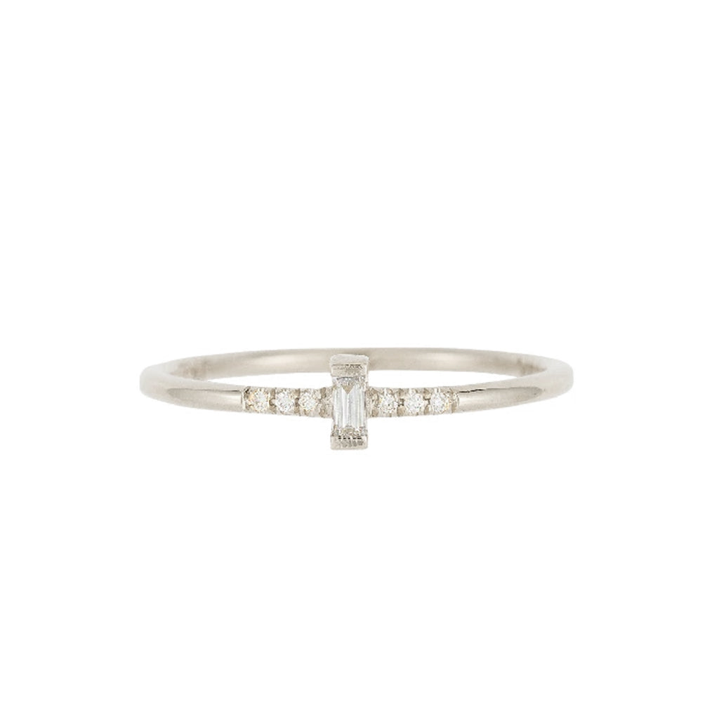 Bar Prong Baguette Equilibrium Ring