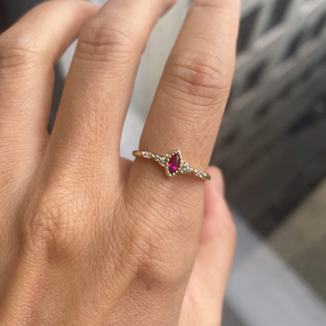 Ruby Marquise Poeme Ring