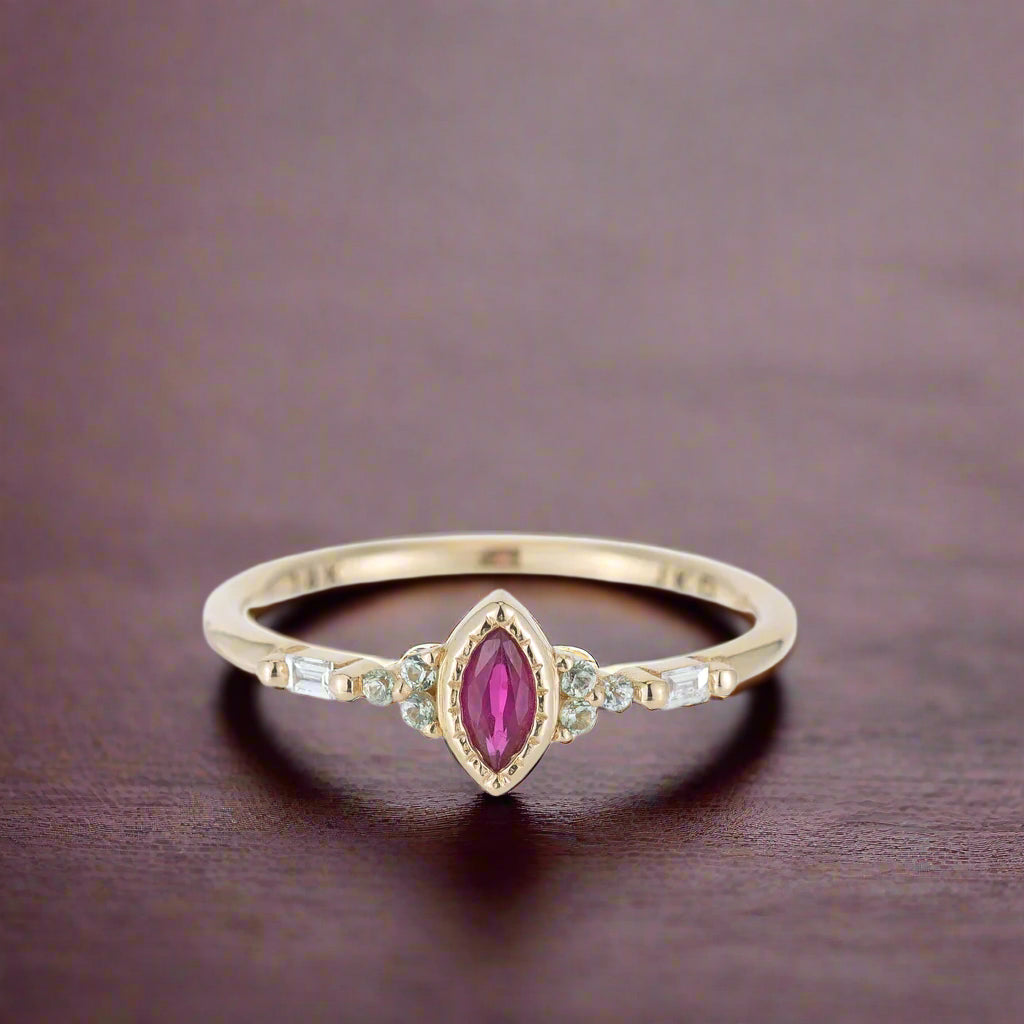 Ruby Marquise Poeme Ring