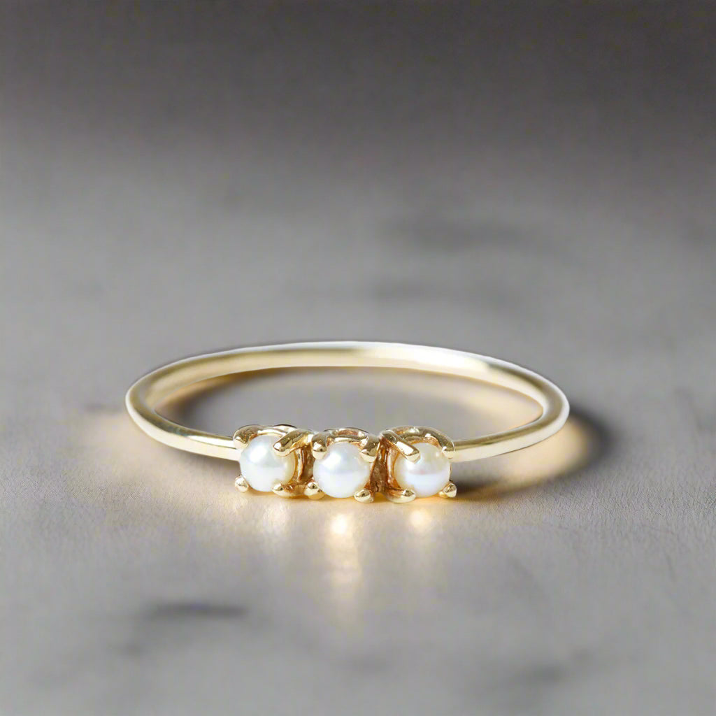 Tri Pearl Ring
