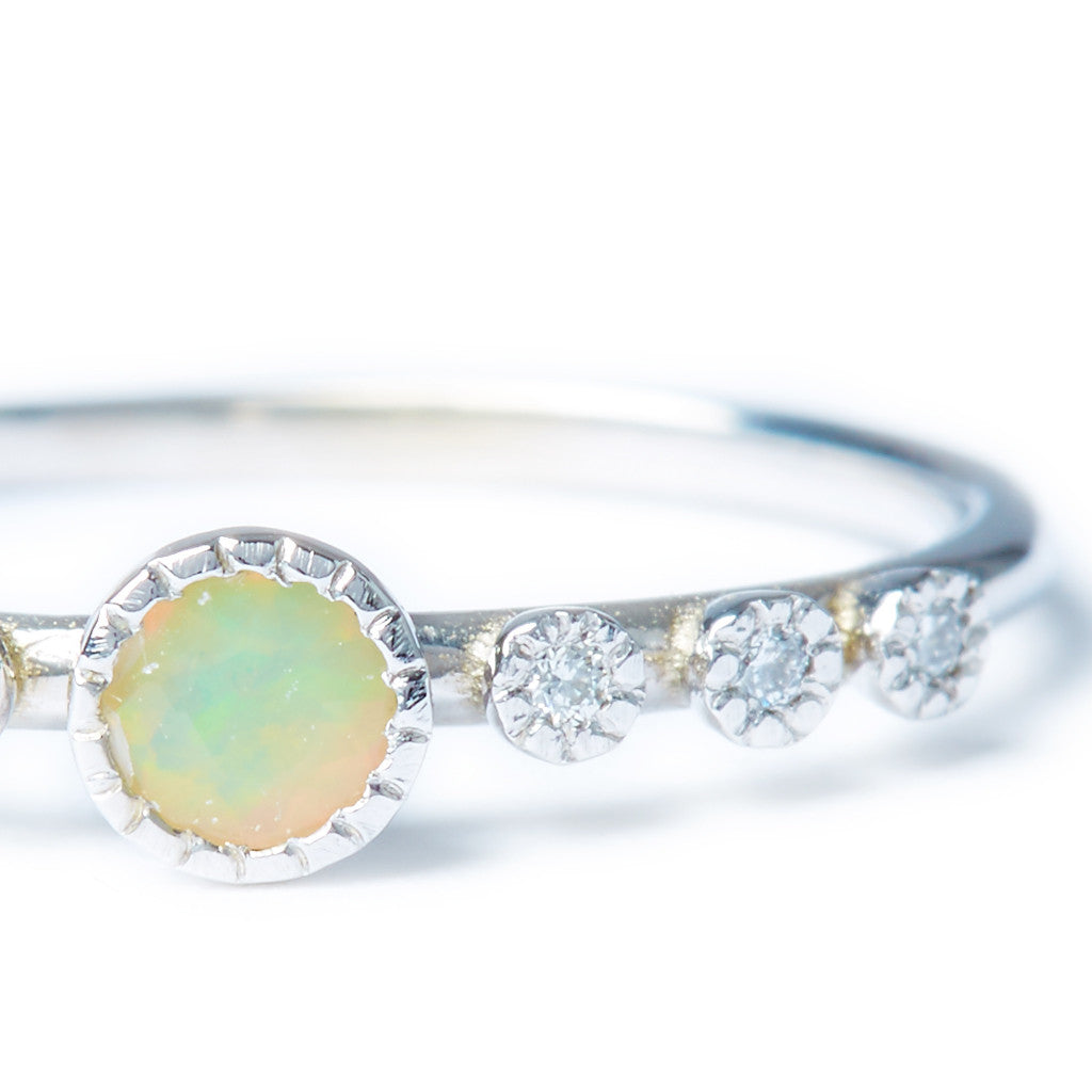 Round Opal Dew Ring