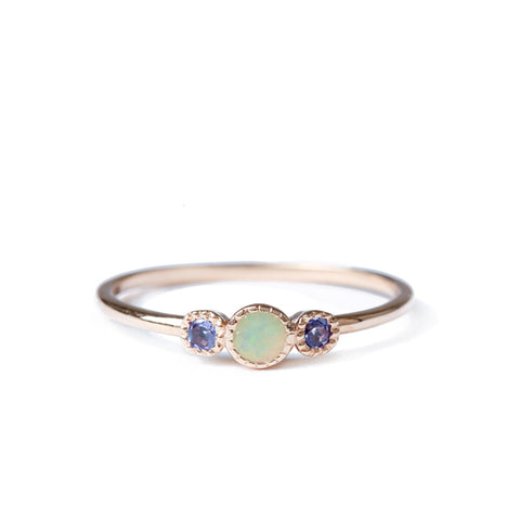 Blue Sapphire Triad Ring