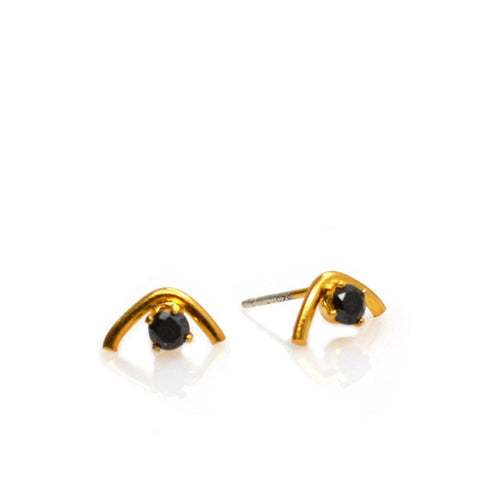 14kt Gold Opal Lotus Stud Earrings