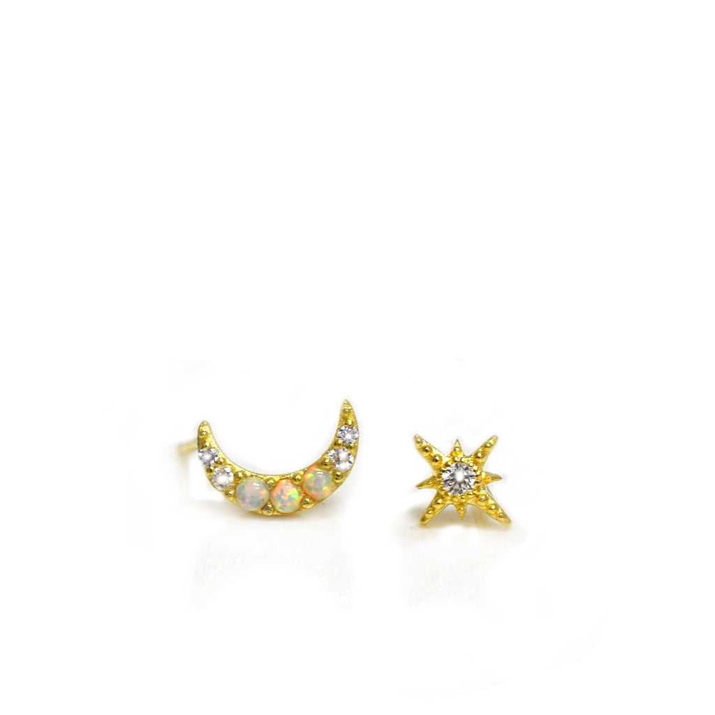 Opal and Diamond Celestial Dream Studs