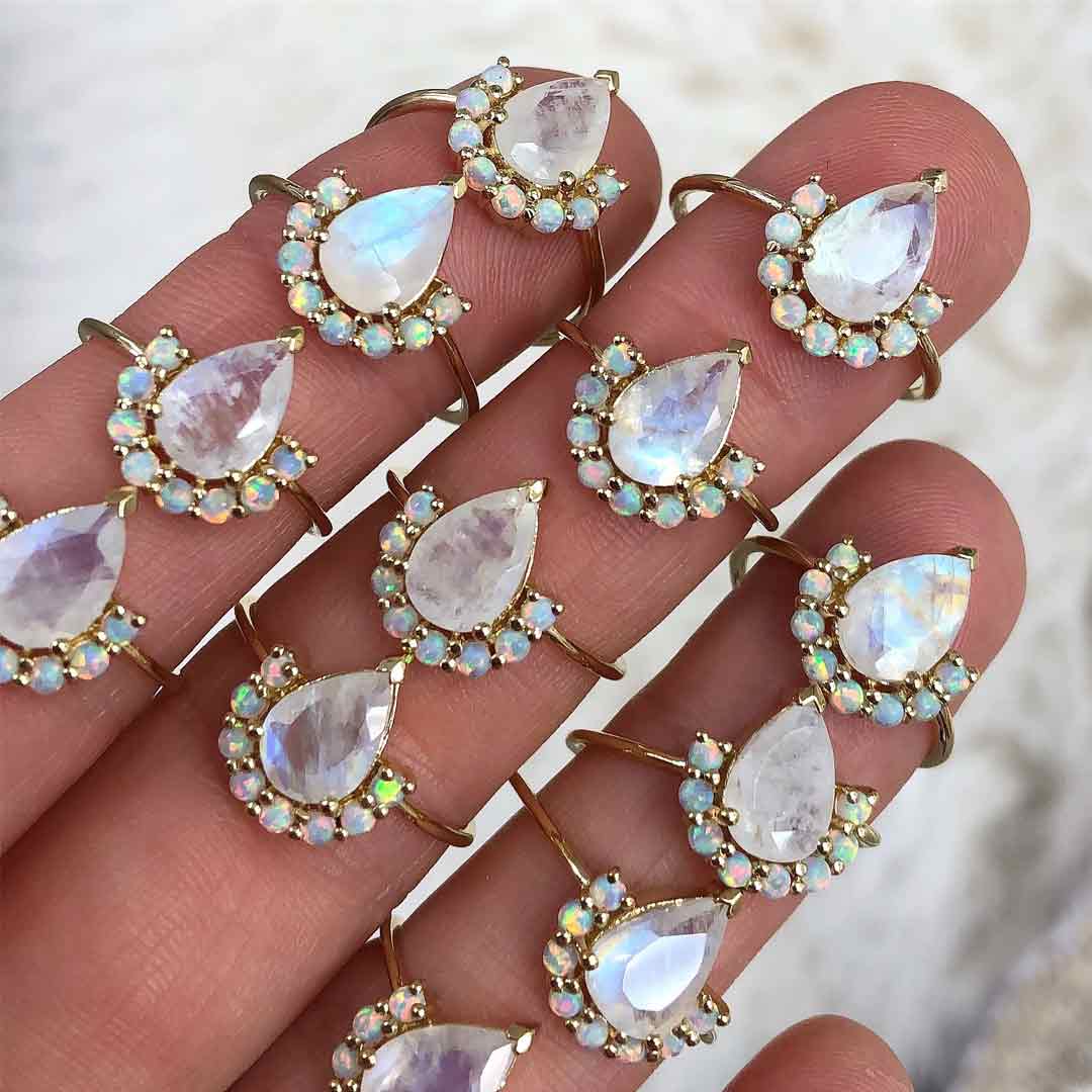 Opal & Moonstone Ballerina Ring