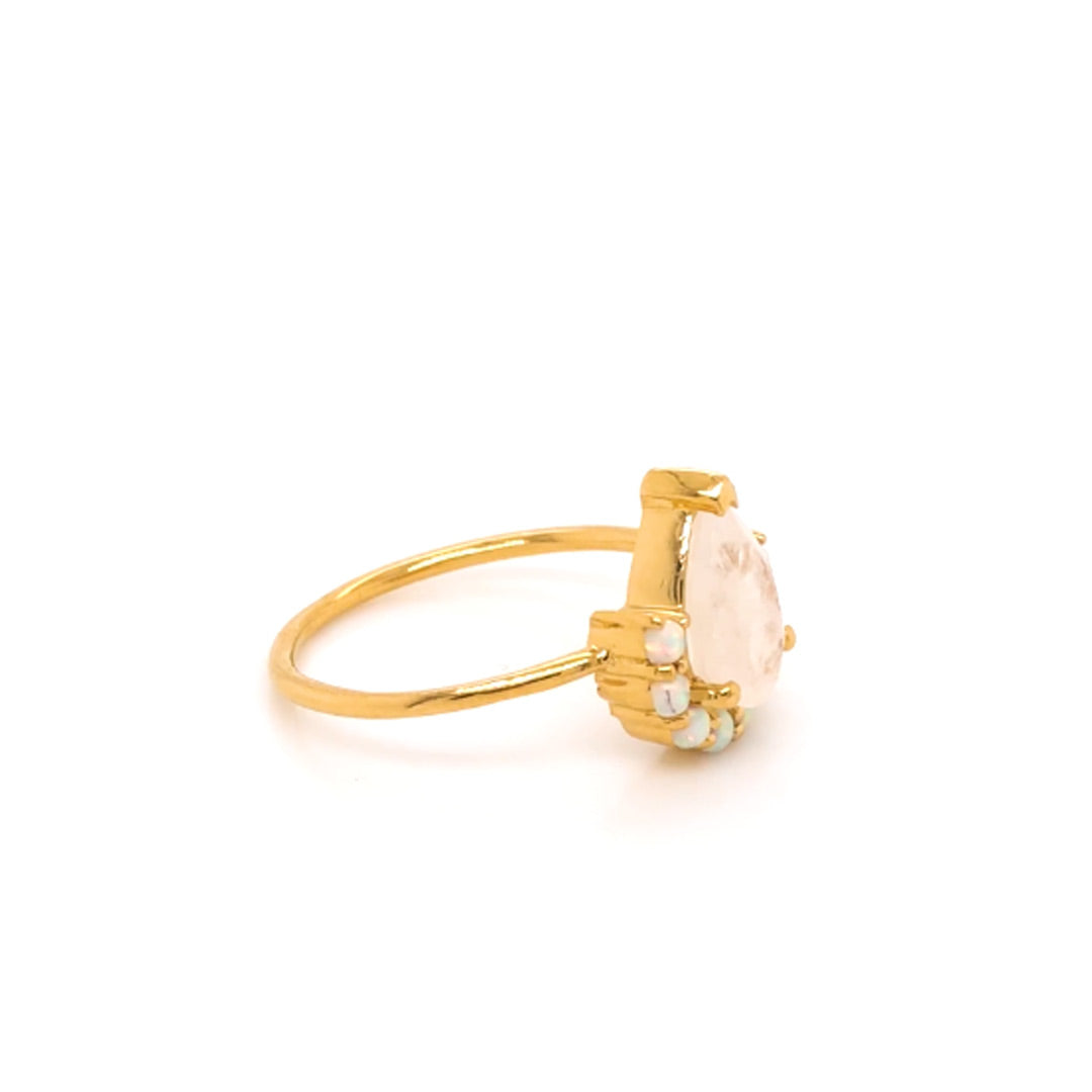 Opal Moonstone Ballerina Ring