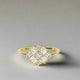 Rainbow Moonstone and Diamond Dandelion Ring
