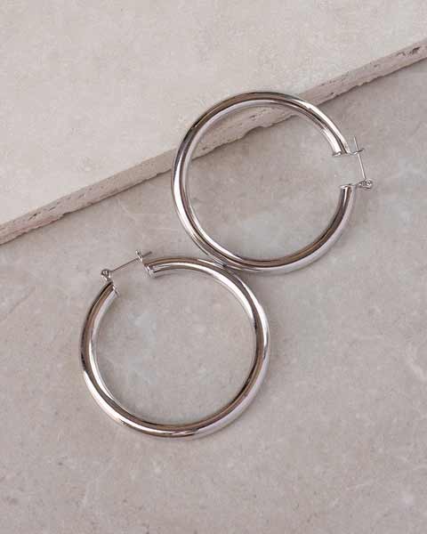 Amalfi Hoops in Silver