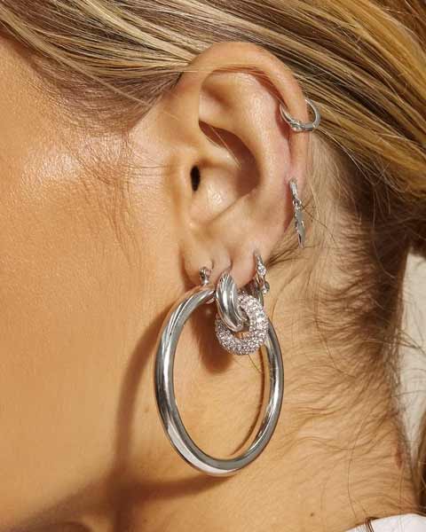 Amalfi Hoops in Silver